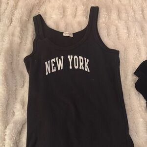 Brandy Melville Black 'New York' Tank Top